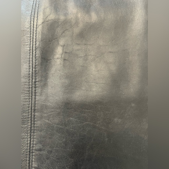 Saks Black Leather Skirt size 8 - Picture 2 of 6